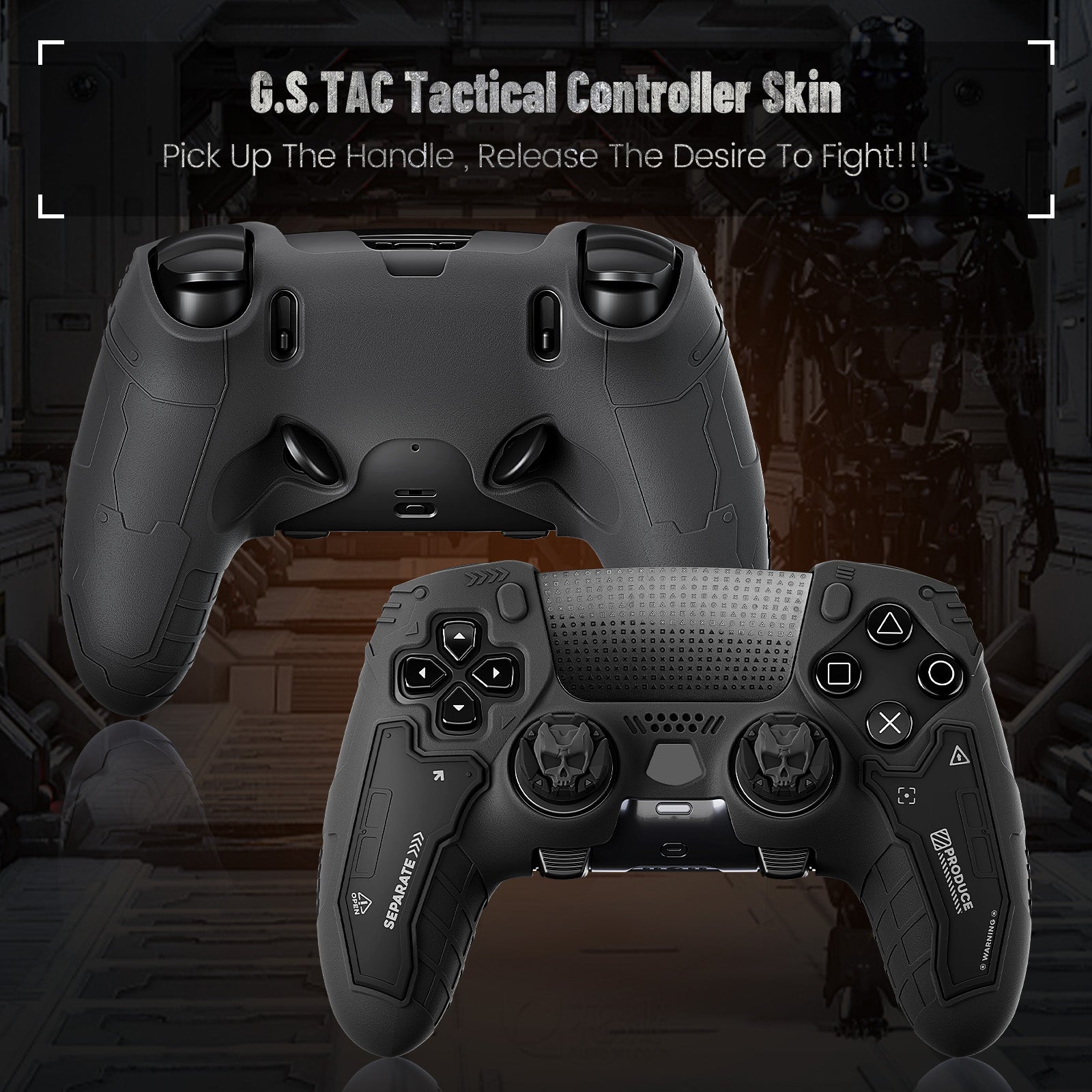 GESTAC Ghost Gray PS5 Elite Tactical Controller Skin