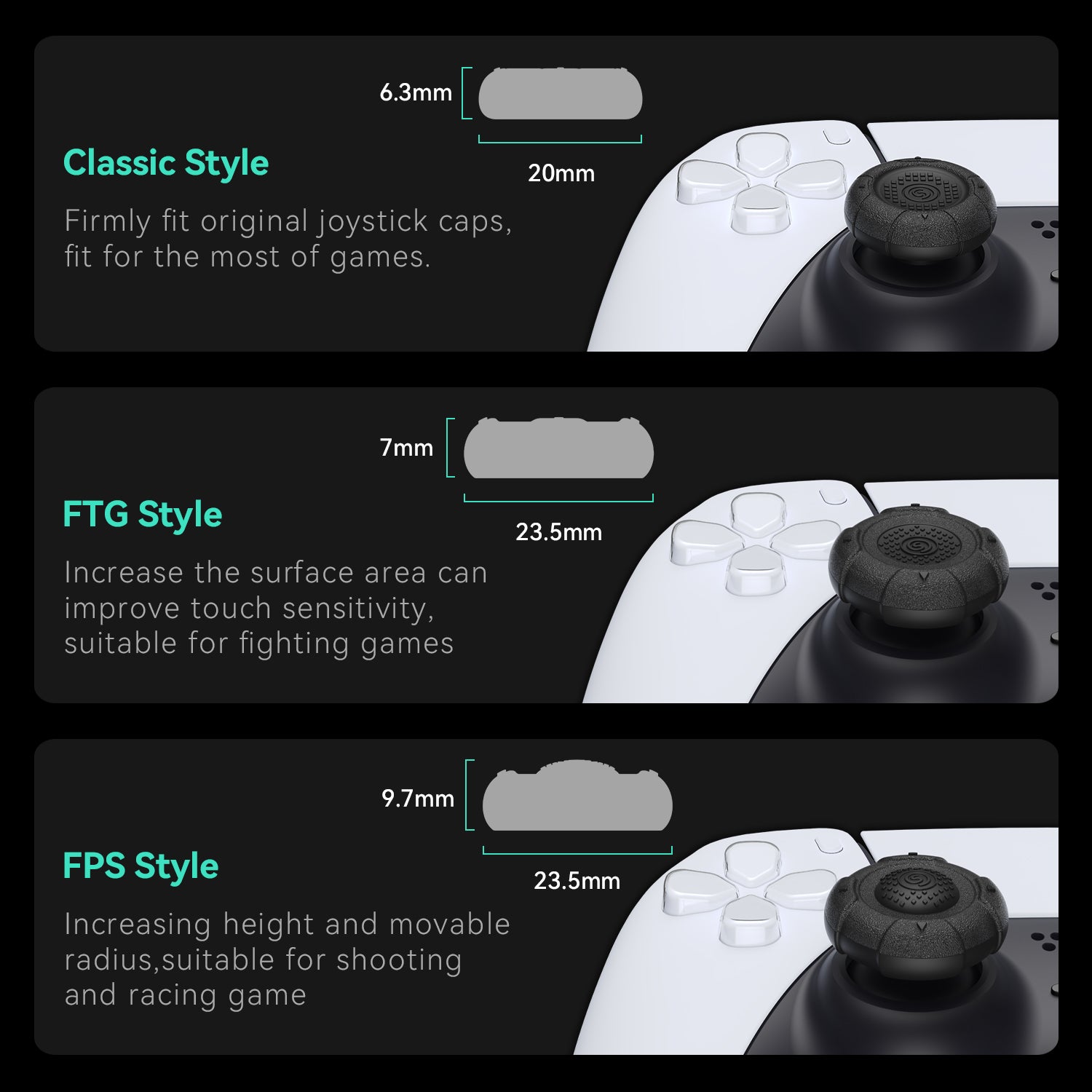 GESTAC Play One Elite Thumb Grips for switch 2