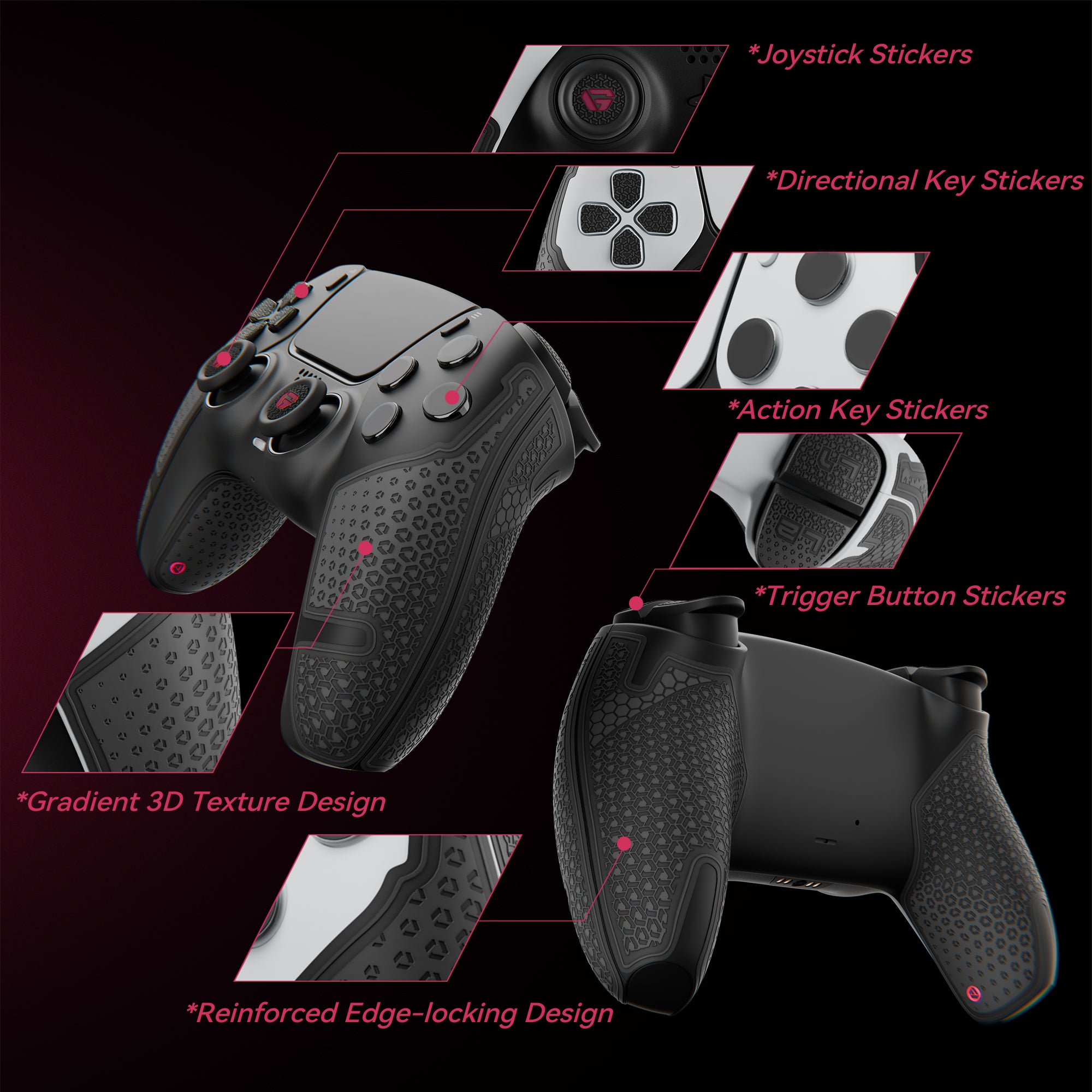 GESTAC PS5 Controller Grip Stickers