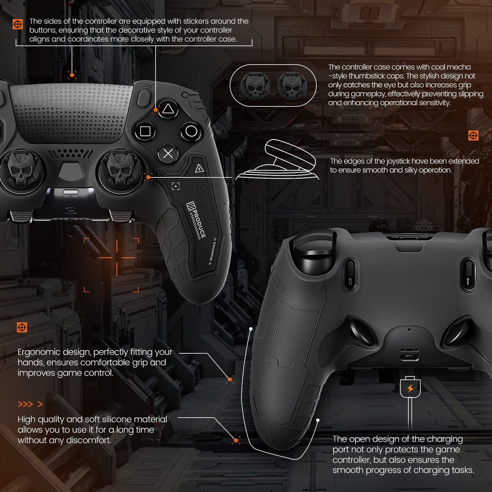 GESTAC Ghost Gray PS5 Elite Tactical Controller Skin
