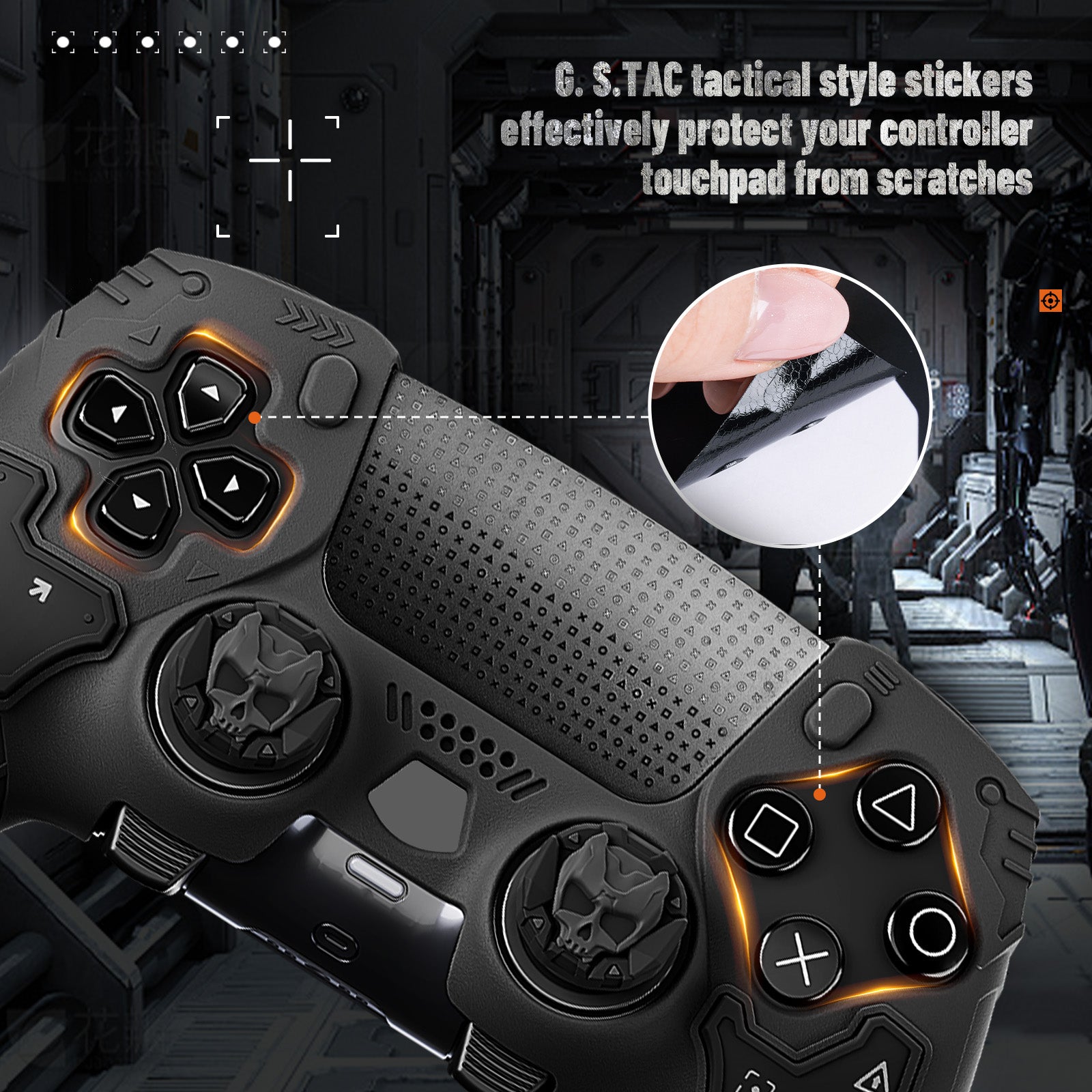 GESTAC Ghost Gray PS5 Elite Tactical Controller Skin