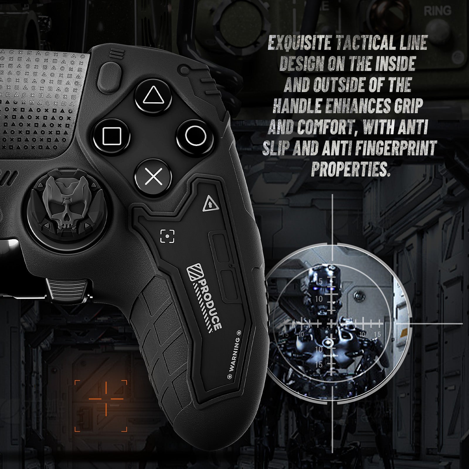 GESTAC Ghost Gray PS5 Elite Tactical Controller Skin